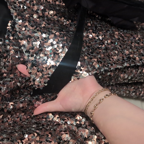 NWT Asos Long Sleeve Sequin Mini Wrap Dress - Picture 10 of 10